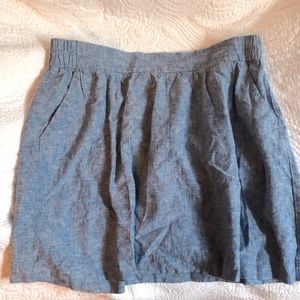 Loft chambray elastic waist skirt with pockets